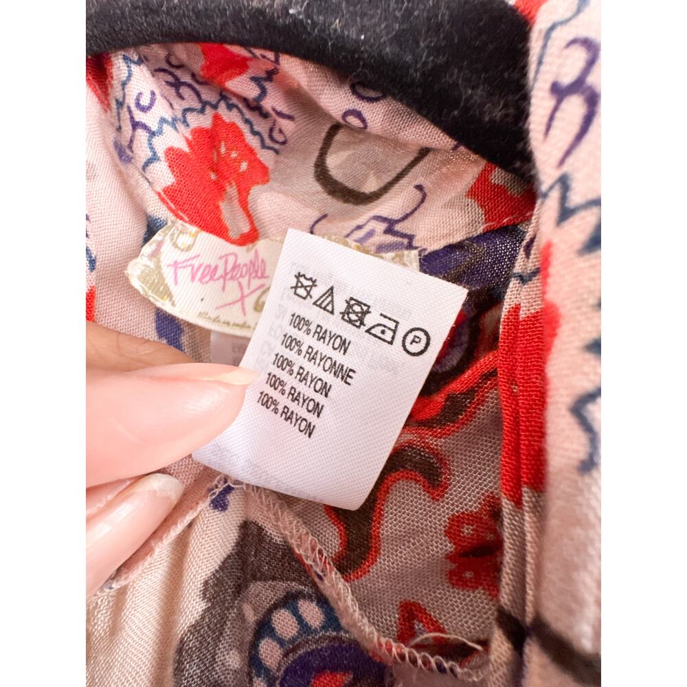 Free People Little Wing Paisley Kimono Boho Duster Open Front Festival - Picture 7 of 9